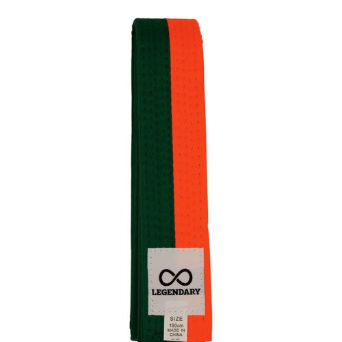 Legendary martial arts belt orange green new