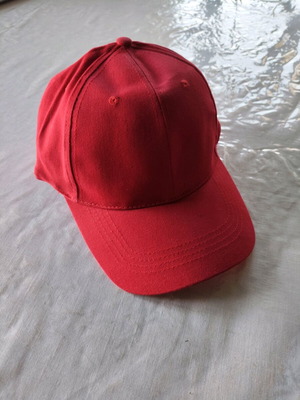 5-Panel Hat red 100% cotton new, size 58
