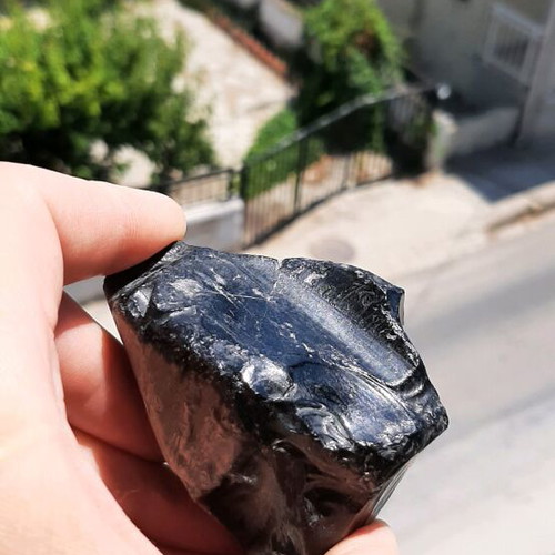Obsidian natural volcanic rock from Armenia, new