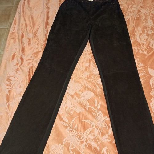 Cristinaeffe Pants Black New, Size M, Lace and Suede Effect