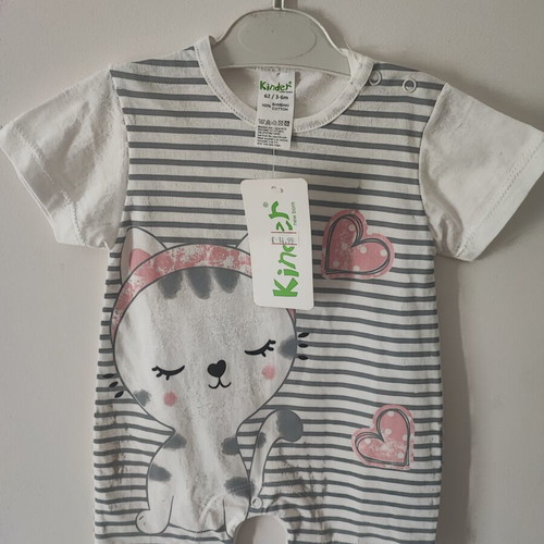Kinder short-sleeve romper girl white new