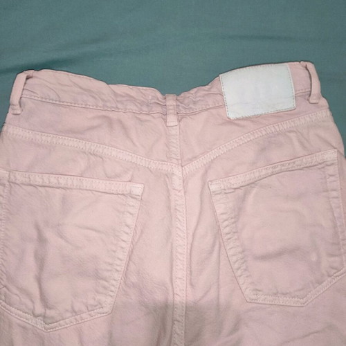 Pull&Bear baby pink high-waisted ripped jeans used, size 36