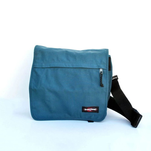 Eastpak Vintage Messenger Bag Blue Shoulder Laptop Y2K, like new