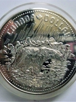 1980 CANADA 1 Dollar  UNC SILVER PROOF coin