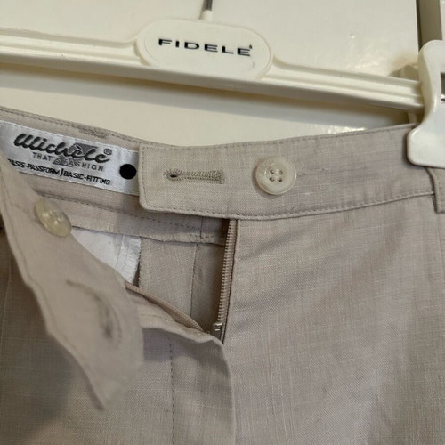 Linen beige high-waist pants size S 36 8