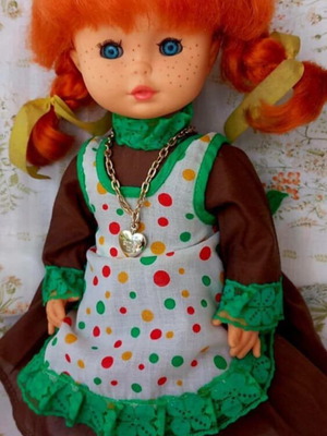 Vintage Pippi Longstocking Doll El Greco 38cm like new 80s