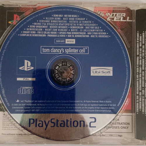 Tom Clancy's Splinter Cell PS2 demo version used 2003
