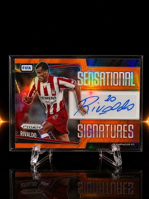 Rivaldo Olympiacos αυτόγραφο 23/25 πορτοκαλί Sensational Signatures Panini 2025-2026