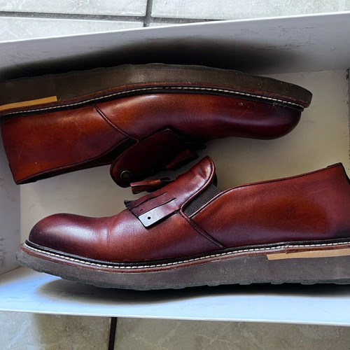 Guy Laroche men's leather shoes dark brown-burgundy like new size 43