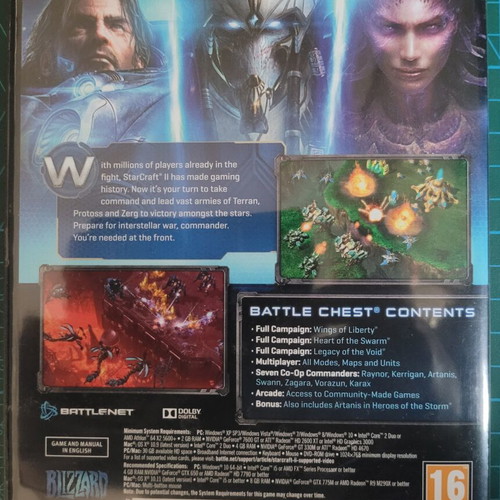 Starcraft II Battle Chest for PC like new without CD key