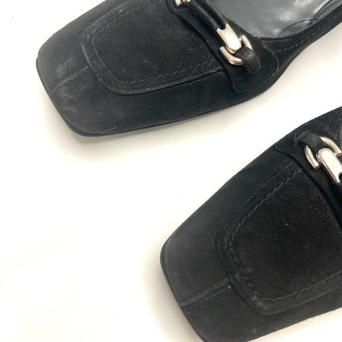 Stuart Weitzman black suede mid heels used
