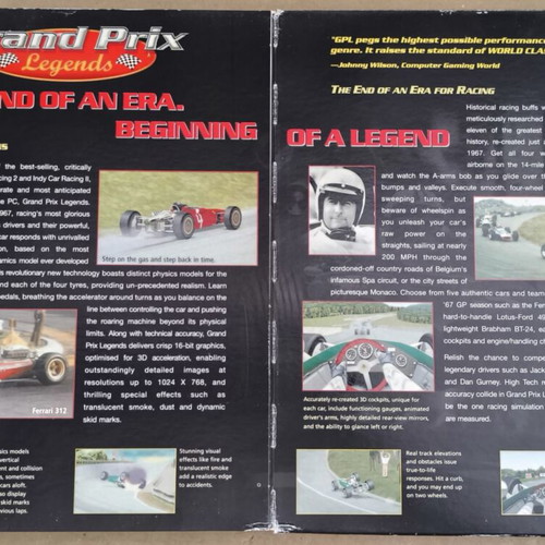 Grand Prix Legends Sierra PC CD-ROM game used, big box