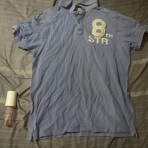 Blue blouse XL used with small holes