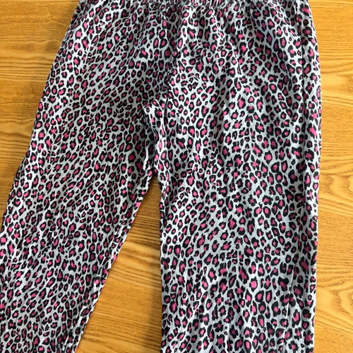 Helios women's pyjama pants, leopard print fuchsia and grey, size Large
