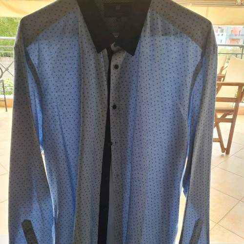 Men's shirt blue with blue details Marks and Spencer like new, size XL