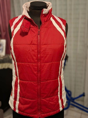 Bershka women's sleeveless vest No M like new, white and red