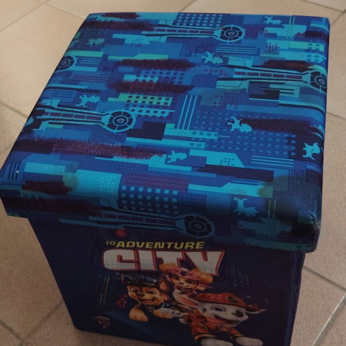 Paw Patrol Toy Box and Stool like new, foldable 40x40x40cm