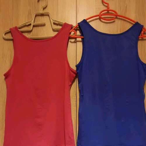 Esmara cotton tank tops set of 2 used, size S, blue and pink