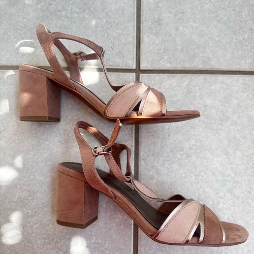 Marco Tozzi Women's Sandals with Chunky Low Heel in Beige New