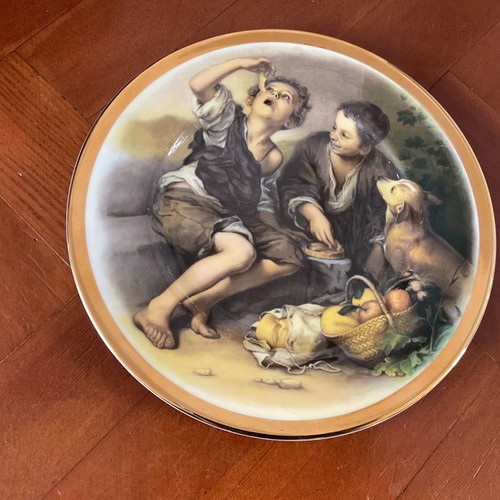 Fenton English porcelain plate with Murillo painting, diameter 27 cm