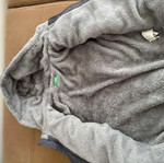 United Colors of Benetton grey padded jacket with plush hood, size 150 cm