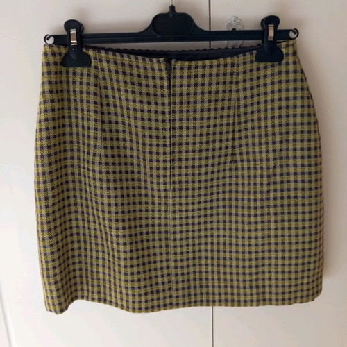 Skirt checked light beige mini winter like new, size S