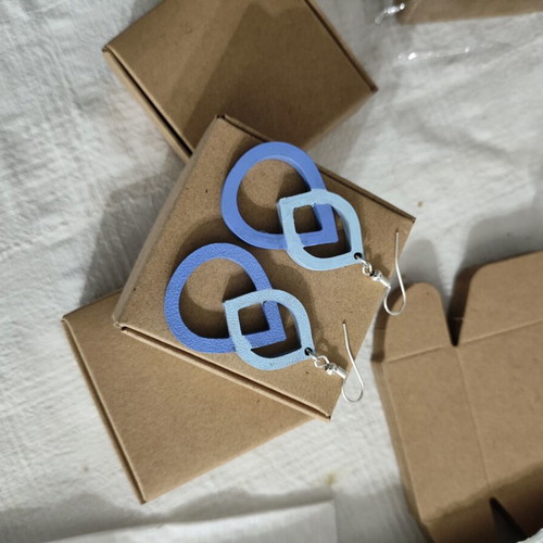 Blue Drop Earrings handmade, 3D printed, made to order
