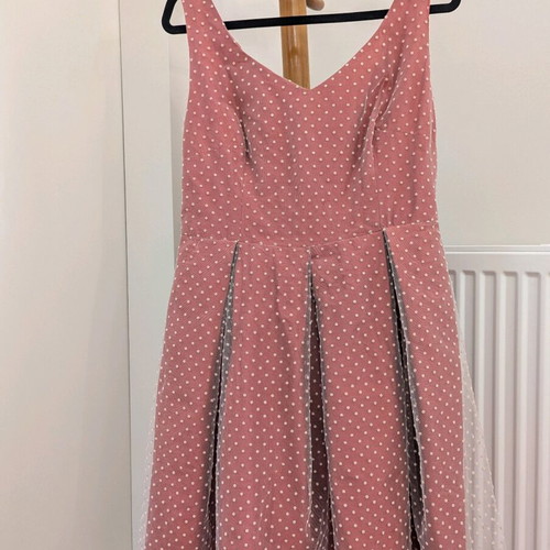 LazyD handmade dress like new, silk and tulle with belt, size L
