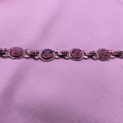 Silver 925 bracelet with opals, new, multicolored
