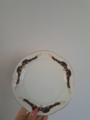 Winterling Marktleuthen Bavaria vintage porcelain plate, dark blue & gold