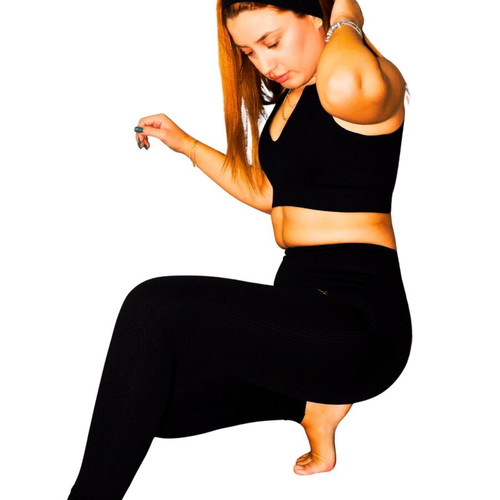 Legendary Premium Yoga Set Bra & Leggings Black FLEXYOGA