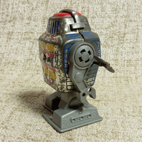 Robot Mini wind-up metal vintage toy used, working order