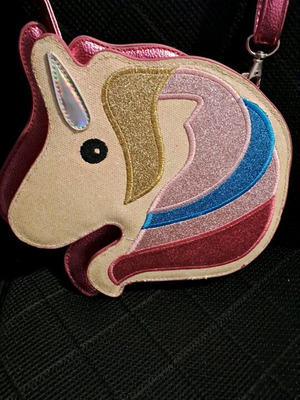 Unicorn crossbody purse bag pink multicolor like new