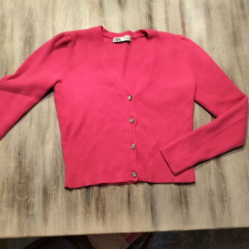 Zara cardigan used, pink, size S, warm with buttons