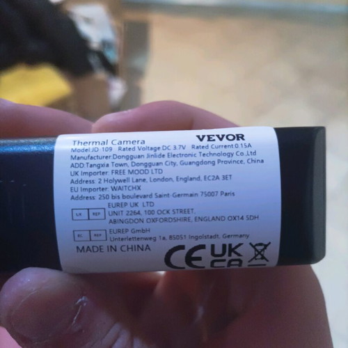 Κάμερα θερμικής απεικόνισης VEVOR 60x60 με έγχρωμη οθόνη 2,8 ιντσών και κάρτα SD καινούργια