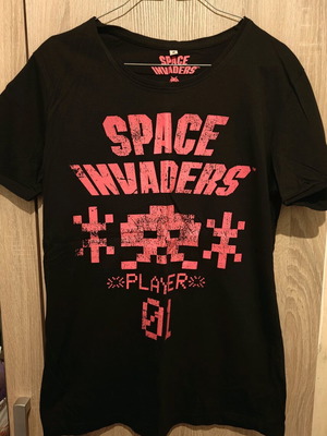 T shirt Space Invaders used, black, size S