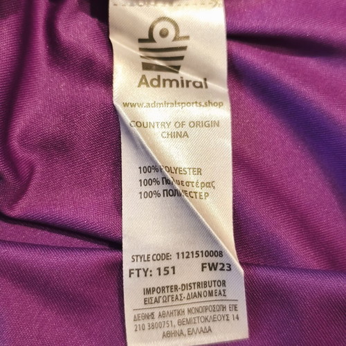 Admiral men's sports t-shirt small, new, purple, V-neck