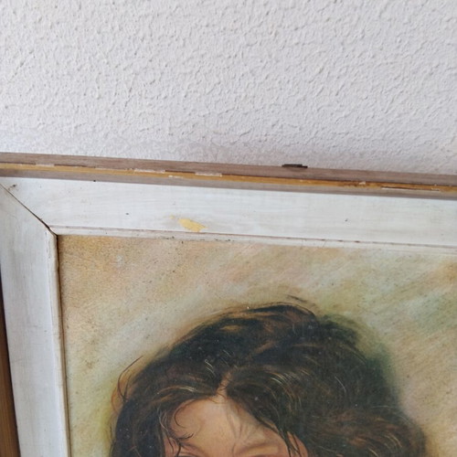 Vintage framed painting 48×37 used with visible wear