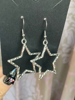 Cool star earrings new handmade with steel hooks