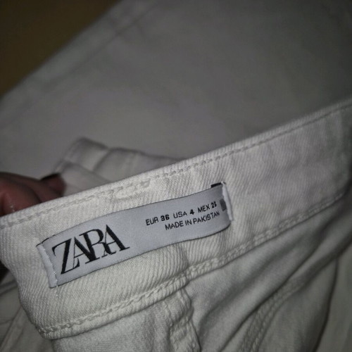 ZARA elastic flare high-waist jeans new, white, size S