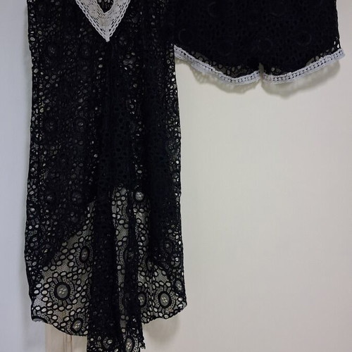 Black Woman beach set dress and shorts used, size S