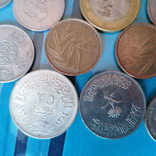 Coins used, set of 55 from various countries