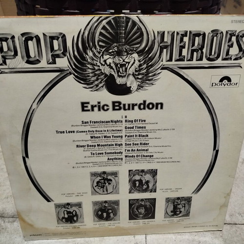 Eric Burdon Pop Heroes vinyl record used, rock