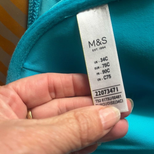 M&S Marks and Spencer swimsuit top cup C like new, turquoise
