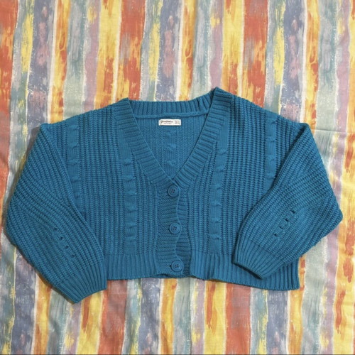 Blue knitted cardigan used Star Body H, size S