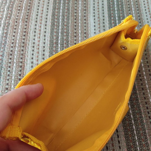 Aris B.C. yellow pencil case with logo