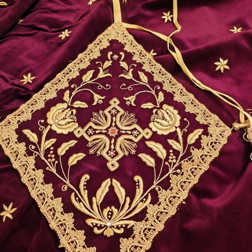 Complete Handmade Embroidered Priestly Vestment Like New