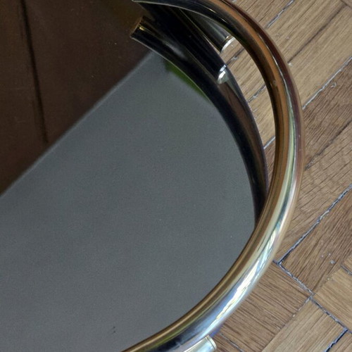 Oval tray with gold handles and mirror surface, like new