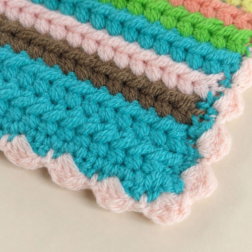 Handmade knitted table runner 35×65 cm multicolor