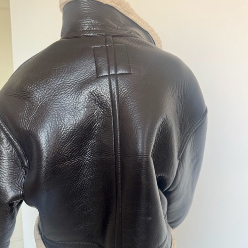 Oversized Shearling Jacket Zara like new, dark brown and beige